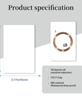 Product specification of 10 Pack Writable 125kHz T5577 RFID Cards Blank White Proximity Badges For Easy Access Control, size details shown