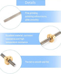 Close-up of T8 Lead Screws 200mm Long 8mm Diameter 4 Lead Stainless Steel Threaded Rod With Copper Nut Trapezoidal Thread highlights details.