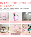 6-in-1 multifunctional desk lamp with magnetic mirror, pen holder, flexible gooseneck, phone stand, and charging features