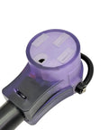 Close-up of Beefy 50A RV Shore Power Extension Cord Adapter NEMA 14-50P to SS2-50R Straight Plug, copper conductors, 36 ft.