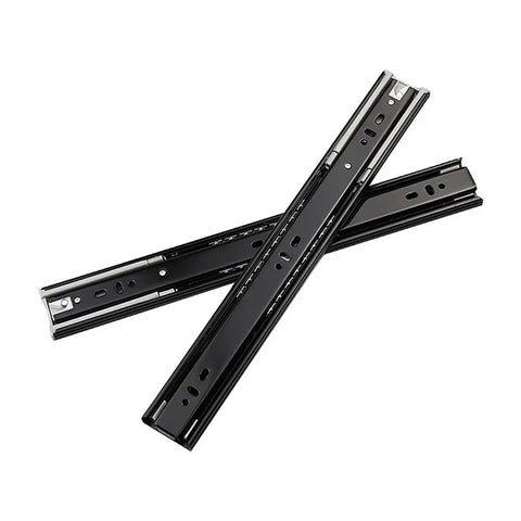 45 Buffer Damping Drawer Slide With Concealed Bottom Mount Soft Close Action For Quiet Durable Cabinet Drawers Professional Grade Hardware That Keeps Drawers Smooth And Protected black steel drawer slides