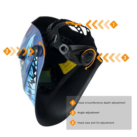 Replacement Headgear for Welding Helmet Square Hole Hood showing adjustable head strap with cushioned sweat absorbing pad.