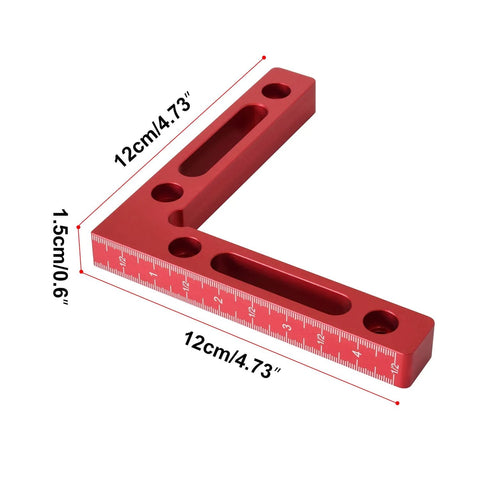 Aluminum Alloy 90 Degree Positioning Square Right Angle Clamp For Woodworking, 4.7 By 4.7 Inch Corner Tool in anodized red finish