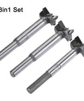 Tough As Nails Forstner Drill Bit Set 21 mm 22 mm 23 mm Carbide Tipped for precise wood boring with round shank.