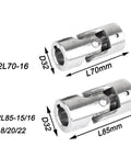 Premium Grade Rock Solid 304 Stainless Steel Universal Joint Coupler, 70mm and 85mm sizes for drivetrain repair.