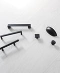 10 Pack Matte Black Cabinet Handles And Drawer Pulls For Doors And Dresser Drawers, Modern Bar Pulls On White Surface