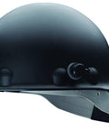 Side view of Eight Times Stronger Fiberglass Ratchet Cap Style Hard Hat With Quick Lok Black For Tough Worksites Eight Times Stronger Than HDPE Shells
