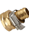 Two Pack Brass Five Eighth Inch Garden Hose Connector Kit With Male And Female Fittings And Clamps