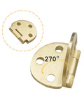 Heavy Duty Solid Brass Hinges Concealed Flip Design For Tables Doors Rust Proof Furniture Hardware With Mounting Screws, showing 270-degree rotation.