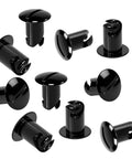 VPZMT black aluminum button-oval head quarter-turn Dzus fasteners, .500 grip, 7/16 inch, 10-pack