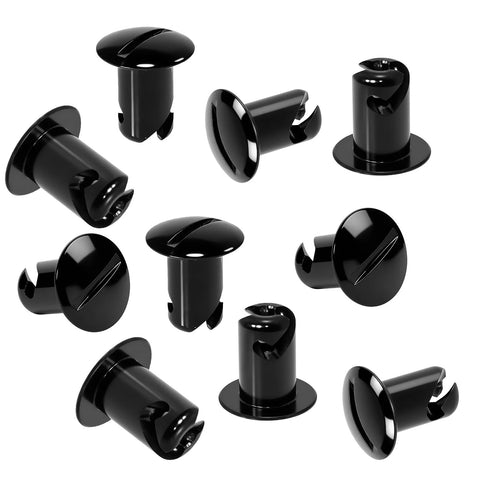 VPZMT black aluminum button-oval head quarter-turn Dzus fasteners, .500 grip, 7/16 inch, 10-pack