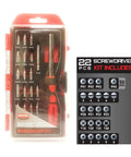 Solid As A Rock Top Pick Gunsmithing Screwdriver Set With Interchangeable Bits And Rugged Storage Case For Pistol Rifle Assembly Quick Fixes And Daily Range Maintenance in a clear plastic case.