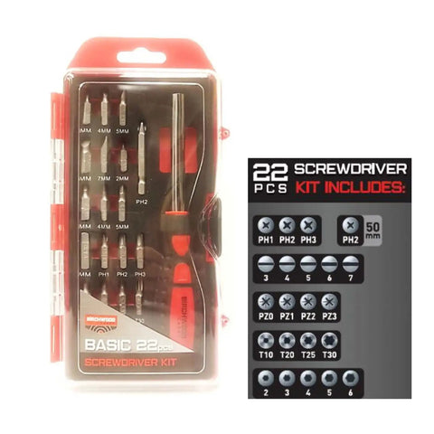 Solid As A Rock Top Pick Gunsmithing Screwdriver Set With Interchangeable Bits And Rugged Storage Case For Pistol Rifle Assembly Quick Fixes And Daily Range Maintenance in a clear plastic case.