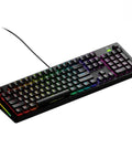 Built Different Full Size Mechanical Gaming Keyboard Featuring a Slick Rotary Knob and Modular Gasket Mount, Hot Swappable Switches, Double Shot PBT Keycaps, Aluminum Plate, Ansi Layout, Black Refurbished Model with RGB lighting.