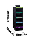 Kids Five Shelf Hanging Closet Organizer With Weekday Dividers, 85cm tall, black, fabric, for easy school outfit organization.