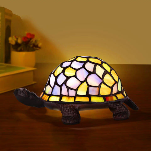 Blue Glass Turtle Night Light With Handcrafted Inlays And Warm 2700K LED Glow For Home Or Office Decor Dope Cozy Table Accessory