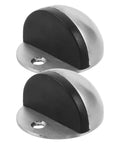 2 Pack Stainless Steel Floor Door Stops With Self Adhesive Backing Hemispherical Anti Collision Bumpers For Safety No Drill Install