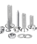 Galvanized Iron Screw And Nut Set Kit With Self Tapping Screws Nuts And Washers In Multiple Sizes Corrosion Resistant Assortment