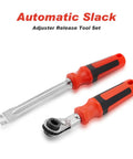 Slack Adjuster Tool Set 5/16 Inch Double Square Reversible Ratcheting Wrench with red ergonomic handle and ratchet head