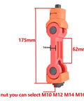 Shop Ready Universal Adjustable Workpiece Stop Positioner For Lathe And Milling Machine Precision Locator Fixture M16 Heavy Hitter No Fuss Locking Tool Jig, red tool with dimensions 175mm x 62mm for secure workpiece clamping.