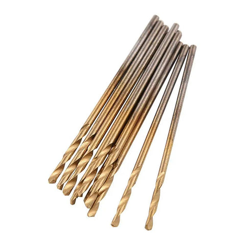 1.0mm HSS Drill Bit Kit, 10 Piece Mini Set For PCB, Thin Aluminum And Plastic, Straight Shank High Speed Steel Bits