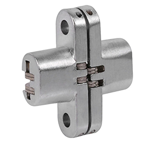 Hidden Zinc Alloy Cross Hinge Set For Seamless 180 Degree Door Swing modern stainless steel cross hinge close-up