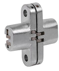 Space Saving 180 Degree Folding Door Cross Hinge Concealed Hidden Cabinet Door Hardware Zinc Alloy Support 43.7mm