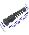 8 Pack Waterproof Nylon Cable Glands With PG11 Thread For 5mm To 10mm Wires Black Spiral Strain Relief Connectors shown with dimensions