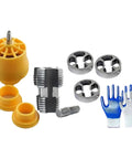 Premium PVC Pipe Threader Set With Ergonomic Handle For Home Plumbing And Garden Irrigation Projects. Includes die heads and gloves.