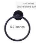 Magnetic Towel Ring Holder For Fridge And Kitchen Heavy Duty Magnetic Rack That Grips Damp Towels Adjustable Distance From Surface 5.7 Inch Ring No Drilling Black Finish For Refrigerator Stove Oven Dishwasher Sink And Laundry