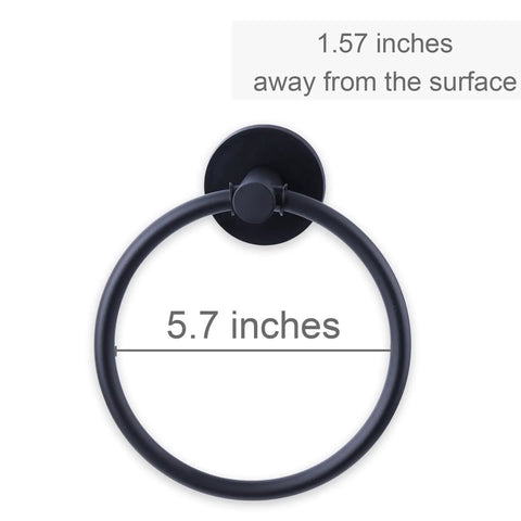 Magnetic Towel Ring Holder For Fridge And Kitchen Heavy Duty Magnetic Rack That Grips Damp Towels Adjustable Distance From Surface 5.7 Inch Ring No Drilling Black Finish For Refrigerator Stove Oven Dishwasher Sink And Laundry