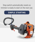Gas String Trimmer With Tap N Go Head, 22cc 2 Cycle Engine, 17 Inch Curved Shaft, Lightweight Weed Eater For Home Yards, Easy Start