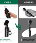Must Have All In One Golf Club Brush Cleaner With Retainer Clip And Squeeze Water Bottle 7.5 Inch Reach Holds 4 Ounces Leakproof Design shown versus ordinary brush