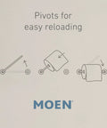 Diagram illustrating the pivoting arm mechanism of Belfield Polished Nickel Pivoting Toilet Paper Holder With Easy Swing Arm Built To Last Zinc Die Cast Bathroom Hardware Rust Resistant Finish Simple Mount Fits Most Rolls Model YB6408NL for easy reloading.