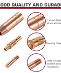 Rugged MIG Welder Accessory Kit For Lincoln Magnum 100L with copper nozzles and contact tips for spatter control and conductivity