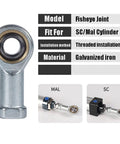 Fisheye Joint Female Piston Rod End Ball Head For Universal Pneumatic Cylinder U Fitting Mounting Knuckle Bearing With Internal Thread And 10mm Hole, galvanized iron