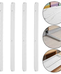 Heavy Duty Six Pcs Plastic Drawer Slide Rails 300Mm Side Mount Guide Set For Slick Furniture Upgrades showing white ABS rails for drawer installation.