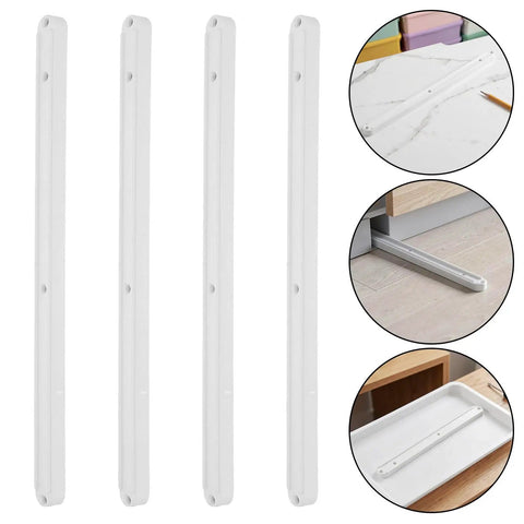 Heavy Duty Six Pcs Plastic Drawer Slide Rails 300Mm Side Mount Guide Set For Slick Furniture Upgrades showing white ABS rails for drawer installation.