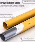 High Visibility 75cm Safety Cones 4 Pack With Delineator Posts For Parking Lots And Industrial Traffic Control Floor Mounted Driveway Barrier Tough Durable Steel Bollard Poles Quick Setup For Safe Guidance, yellow steel bollard finish