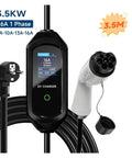Rugged Portable 3.5KW EV Charger Type 1 To Type 2 Electric Vehicle Fast Charge Cable 16 Amp SAE J1772 with display and connector