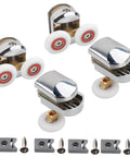 4 Pack 25mm Shower Door Rollers For Curved Glass Doors 4 To 8mm Replacement Runners Wheels Durable Top And Bottom Rollers