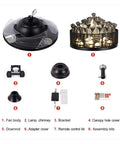 Parts of the Total Game Changer 42 Inch Black Crystal Ceiling Fan With Adjustable Led Light And Wireless Remote assembly kit.