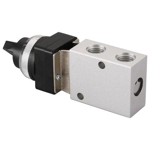 Rock Solid Pneumatic Mechanical Valve JM05 With Two Position Three Way Rotary Selective Knob One Quarter Inch PT Ports