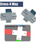 Tough As Nails 4 Way Square Tube Connectors For 1x1 1.5x1.5 And 2x2 Inch Metal Pipe 15 Piece Set with connection schematic