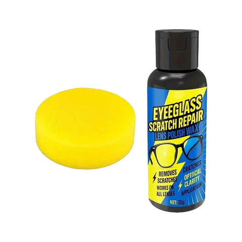 Eyeglass Scratch Remover Kit 30g For Lenses And Sunnies With Sponge Restorative Cleaning Paste To Repair Scratches On Glasses
