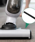 Two Pack 12 Inch Vacuum Cleaner Magnet Strips with Removable Covers and Screws for Upright Vacuums shown in use