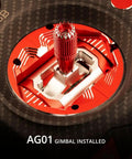 Close-up of AG01 Hall-effect gimbal from Boxer Max ExpressLRS Transmitter With CNC Aluminum Carbon Fiber Build
