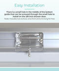 Clear Acrylic Sliding Shower Door Bottom Guide Roller Track For 3/8 Inch Glass With Screws Quick Swap setup with screw detail.