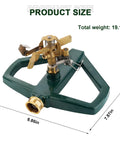 Pulsating Impact Sprinkler With Metal Base For Yard And Garden, Boss Grade Heavy Duty Brass Sprinkler Head with dimensions and weight.