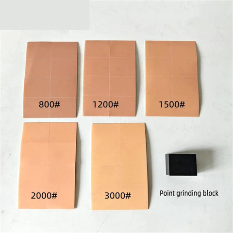 Multi‑Use 8Pc Sandpaper Discs For Car Polishing And Spot Grinding Fine Abrasive Stickers in various grits with point grinding block.